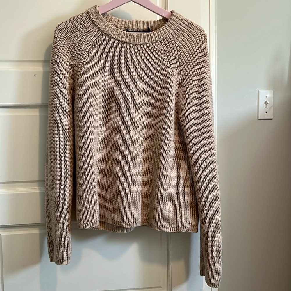 Jenni Kayne Cotton fisherman sweater size S, color oatmeal. Excellent condition